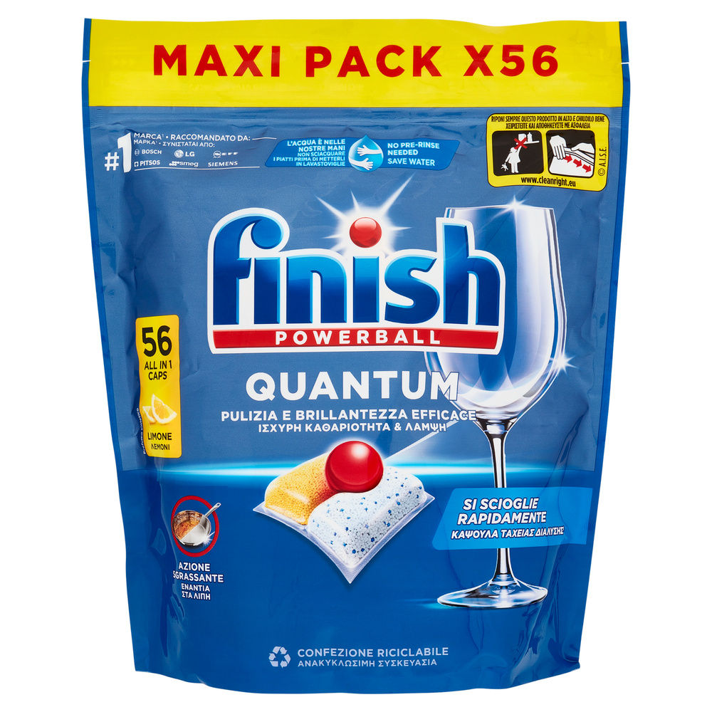 DETERSIVO LAVASTOVIGLIE FINISH TABS QUANTUM LEMON 56LAV  G 582,4 - 7