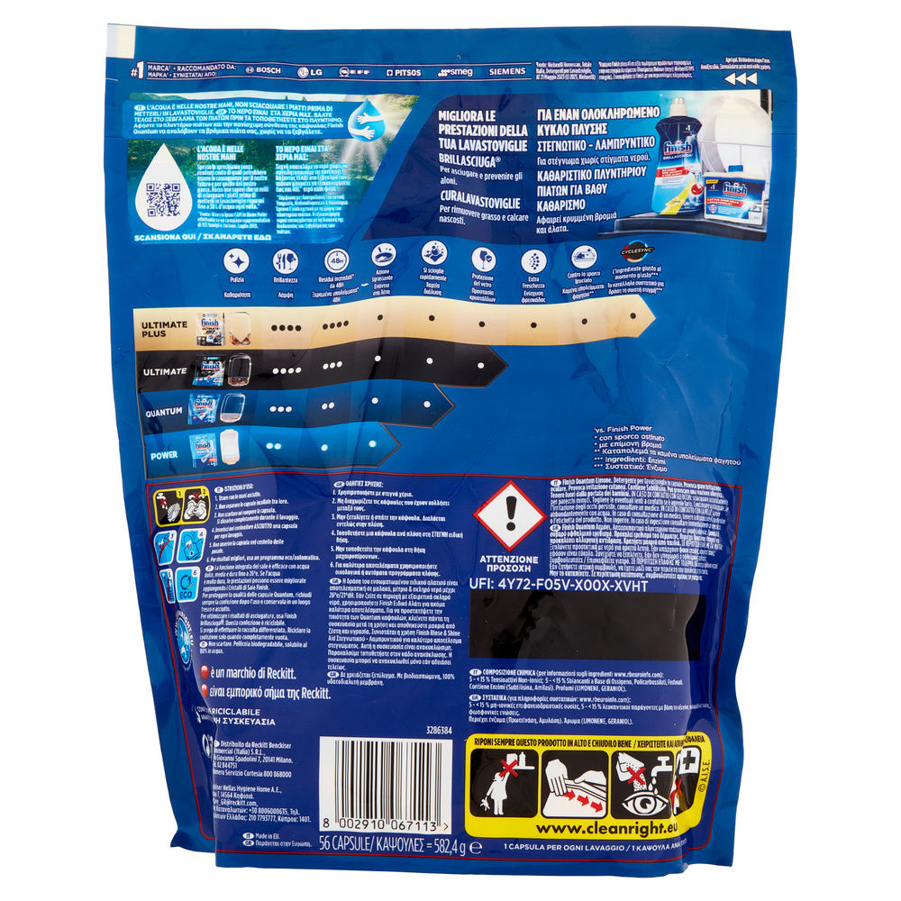 DETERSIVO LAVASTOVIGLIE FINISH TABS QUANTUM LEMON 56LAV  G 582,4 - 4