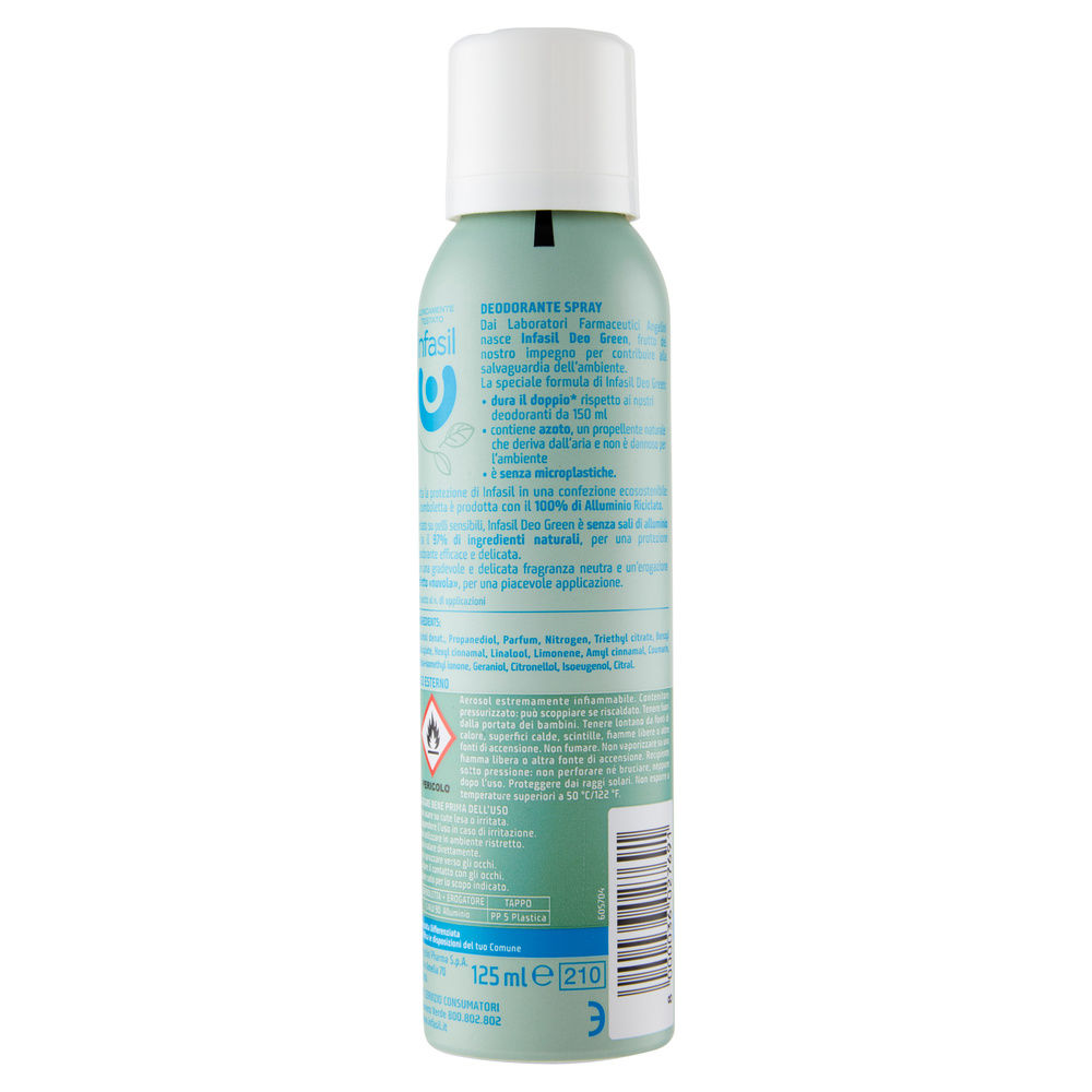 DEODORANTE SPRAY INFASIL DEO GREEN NEUTRO 125ML - 4