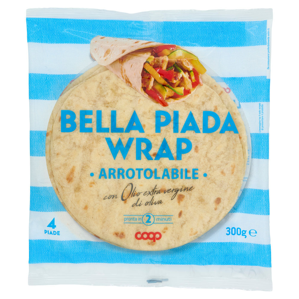 PIADINA WRAP CON OLIO EXTRAVERGINE D'OLIVA PZ 4 COOP FLOW-PACK G 300 - 1