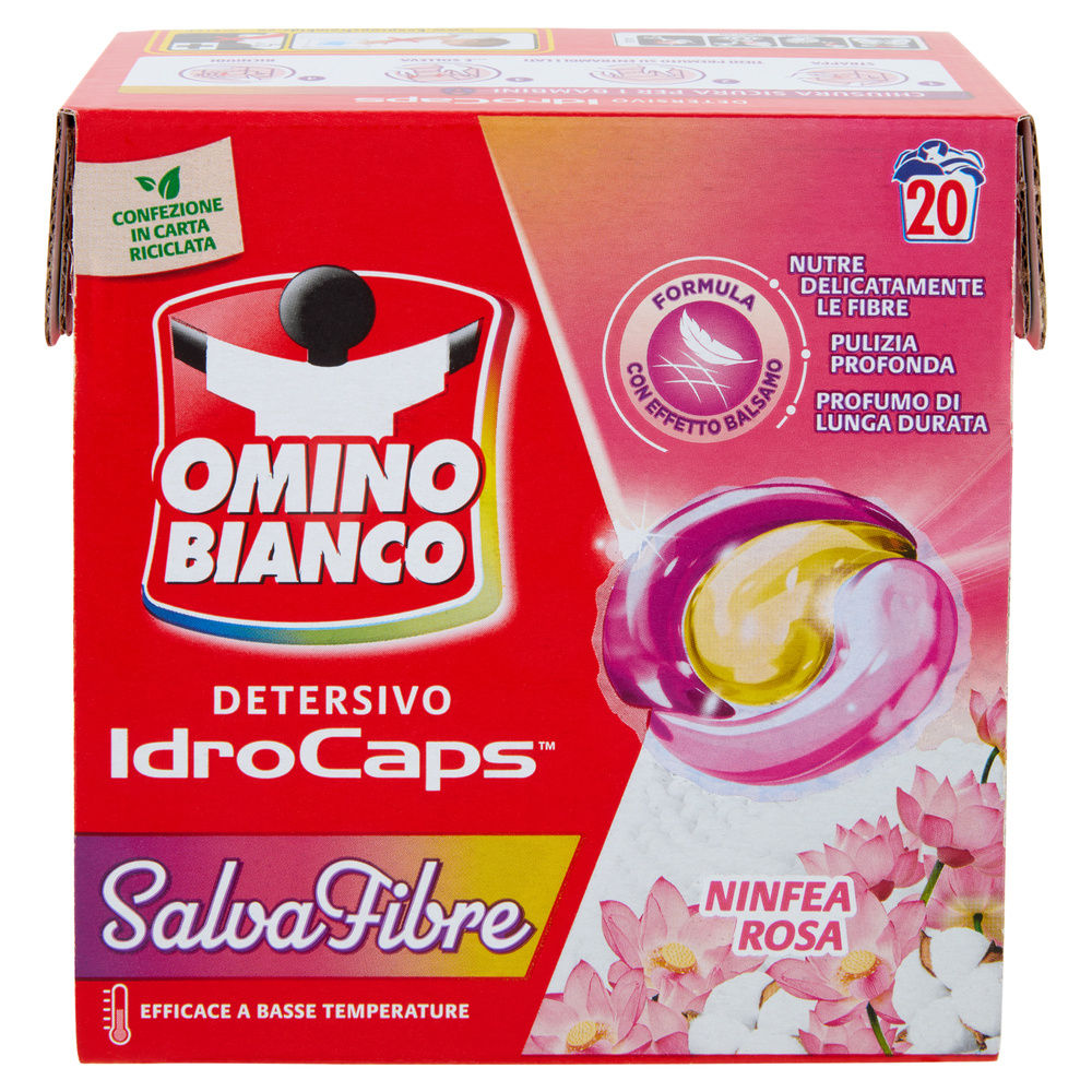 DETERSIVO LAVATRICE OMINO BIANCO CAPS SALVAFIBRE CARDBOARD 20CAPS KG 0,38 - 7