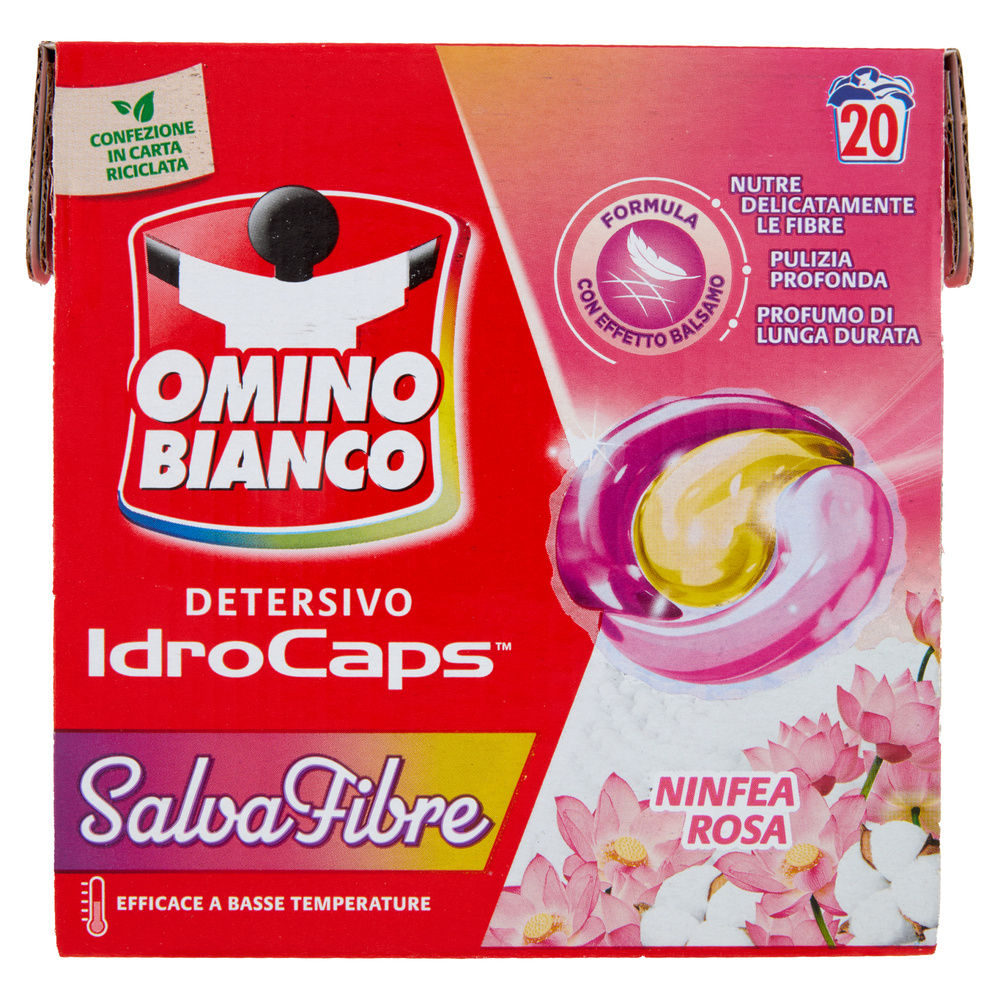 DETERSIVO LAVATRICE OMINO BIANCO CAPS SALVAFIBRE CARDBOARD 20CAPS KG 0,38 - 6