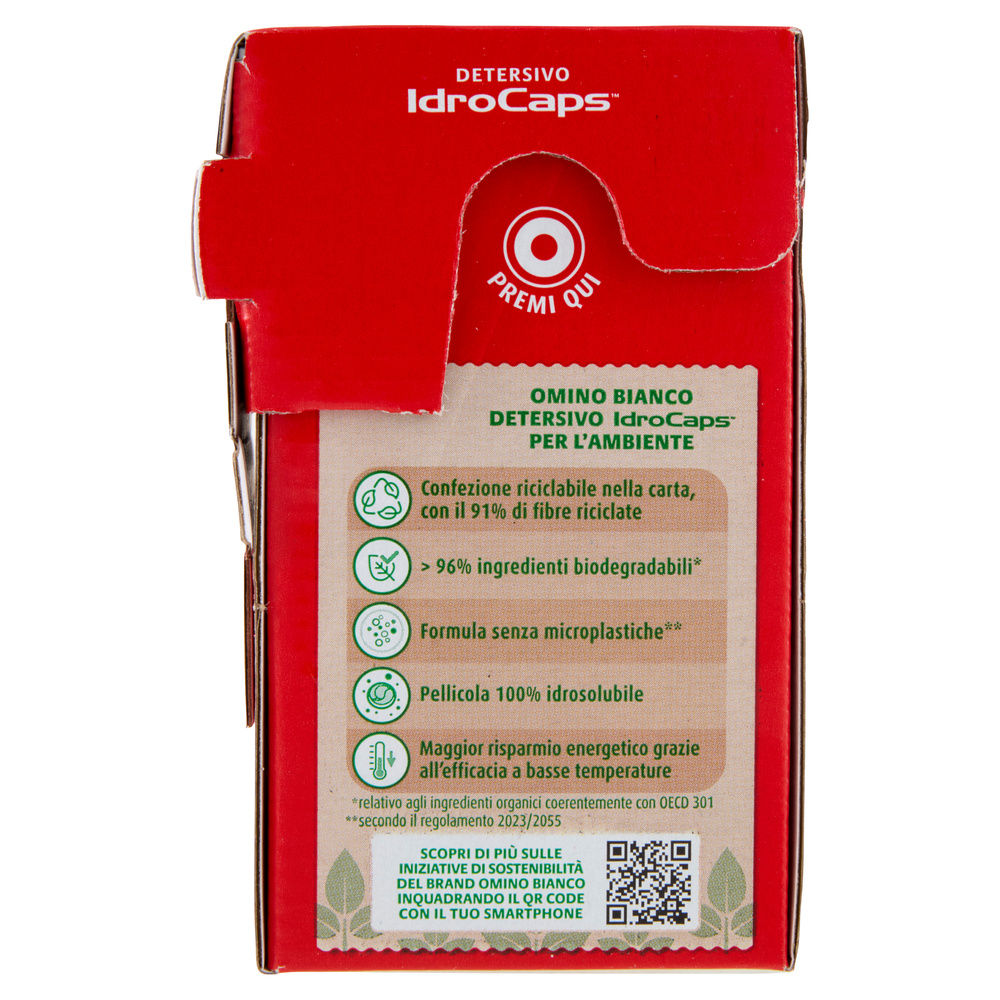 DETERSIVO LAVATRICE OMINO BIANCO CAPS SALVAFIBRE CARDBOARD 20CAPS KG 0,38 - 5