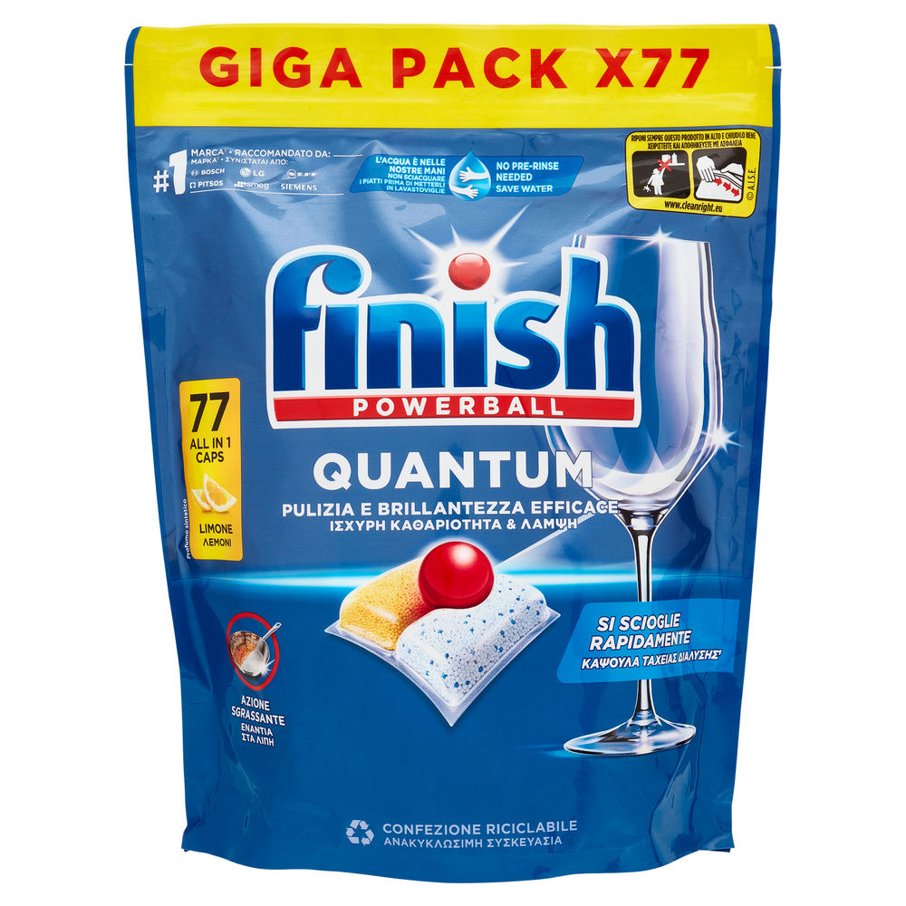 DETERSIVO LAVASTOVIGLIE FINISH TABS QUANTUM LEMON 77LAV  G 800,8 - 7