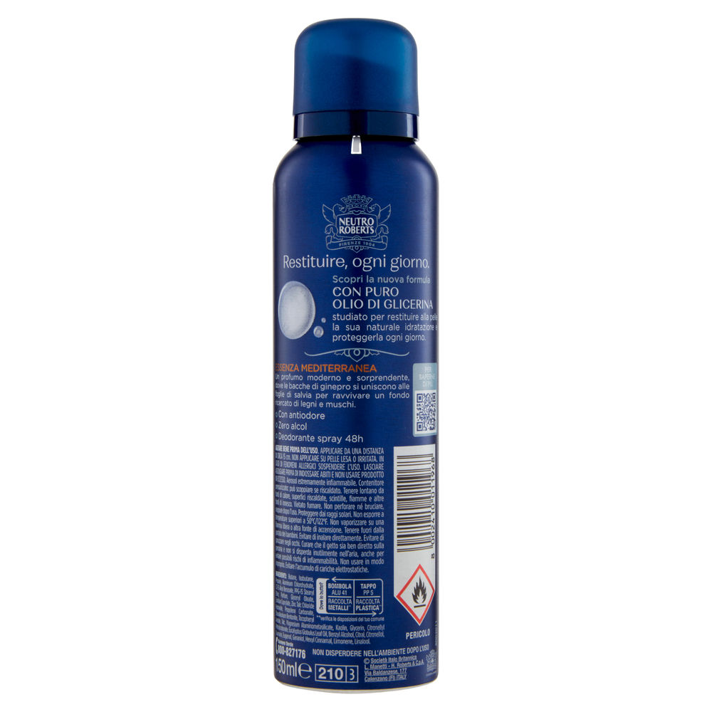 DEODORANTE SPRAY NEUTRO ROBERTS UOMO FRESCO MEDITERRANEA ML 150 - 1