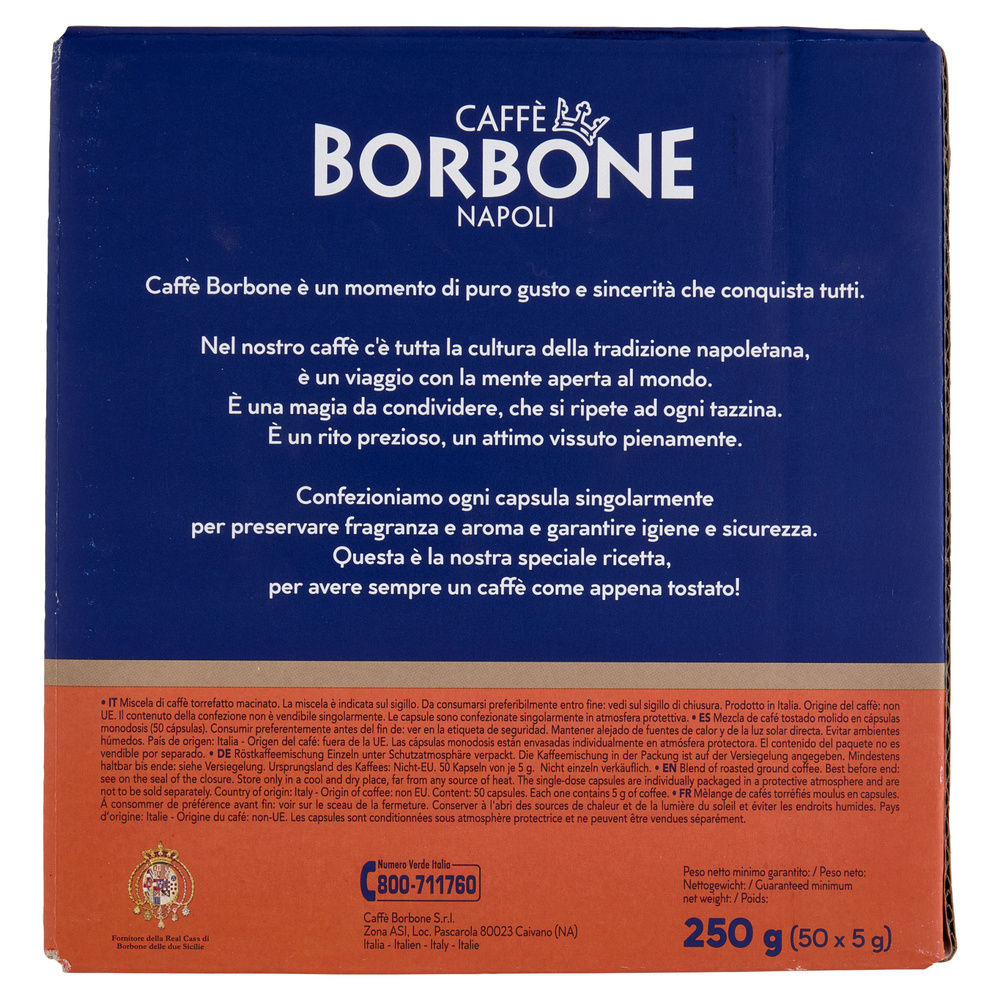 CAPSULE COMPAT NESPRESSO MISCELA NOBILE CAFFÈ BORBONE 50PZ 250G - 4