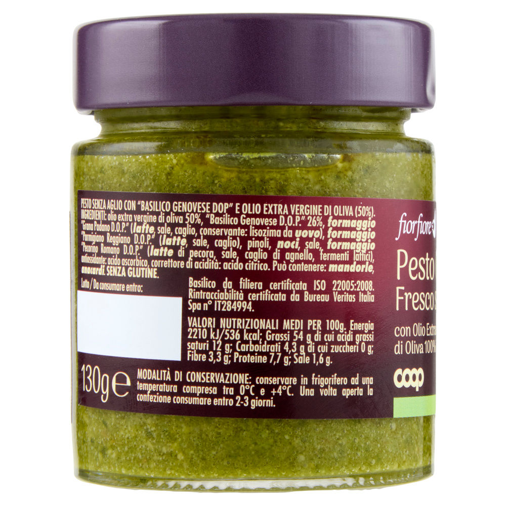 PESTO GENOVESE SENZ'AGLIO FIOR FIORE COOP G 130 - 5