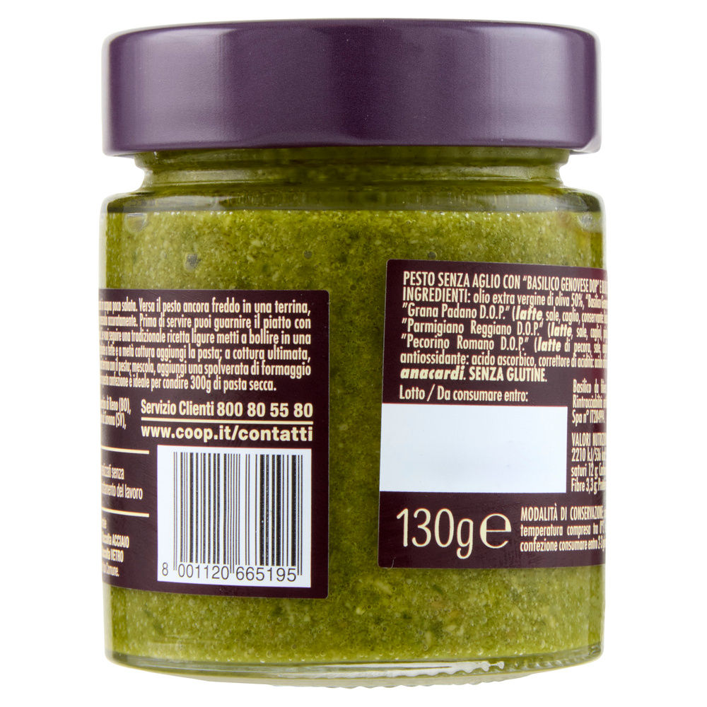 PESTO GENOVESE SENZ'AGLIO FIOR FIORE COOP G 130 - 4