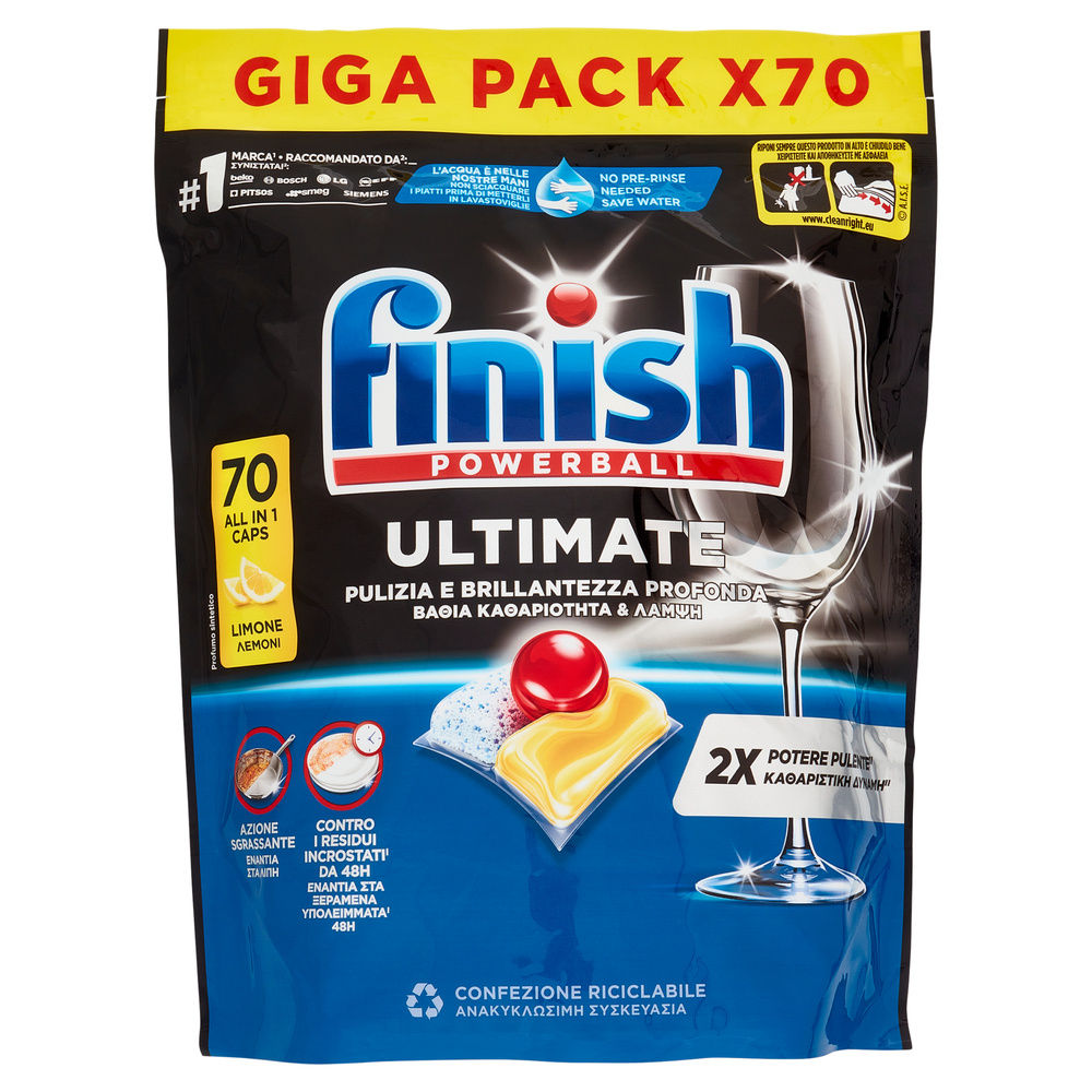 DETERSIVO LAVASTOVIGLIE FINISH TABS ULTIMATE LEMON 70LAV  G 903 - 0