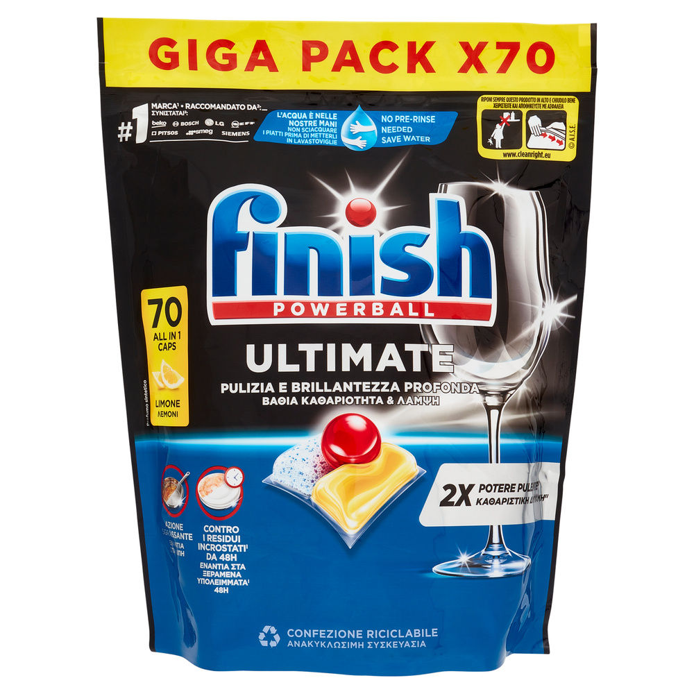 DETERSIVO LAVASTOVIGLIE FINISH TABS ULTIMATE LEMON 70LAV  G 903 - 7