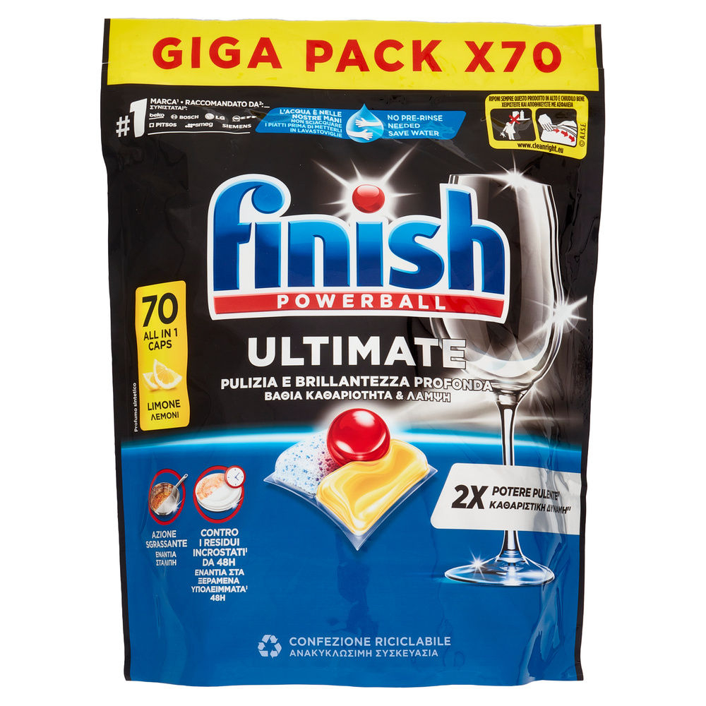 DETERSIVO LAVASTOVIGLIE FINISH TABS ULTIMATE LEMON 70LAV  G 903 - 6