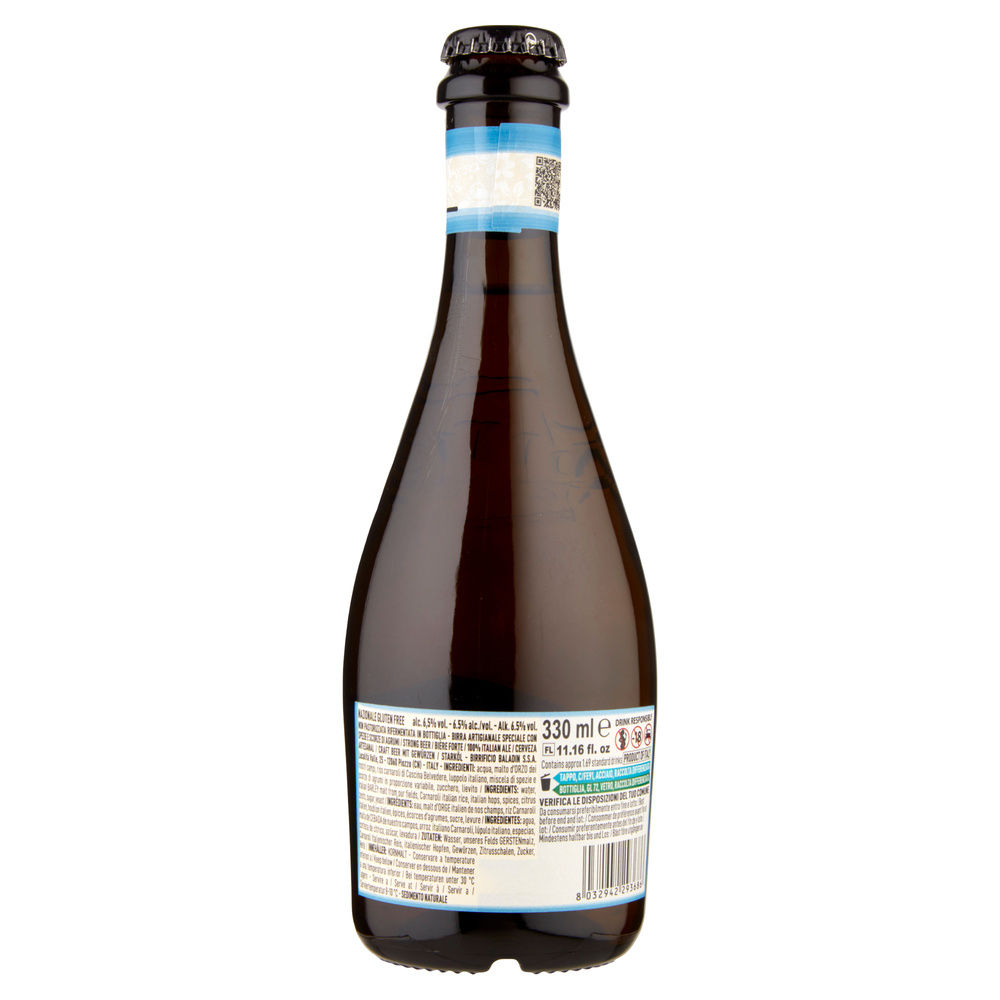 BIRRA 100% ITALIANA SENZA GLUTINE 6,5 GRADI BALDIN BOTTIGLIA ML 330 - 3