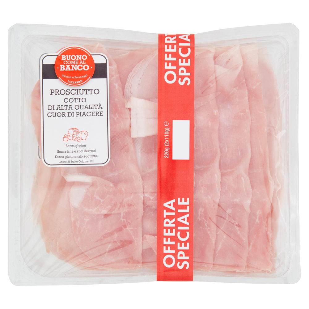 PROSCIUTTO COTTO AQ CUOR DI PIACERE BUONO COME AL BANCO 110X2 G 220 - 0