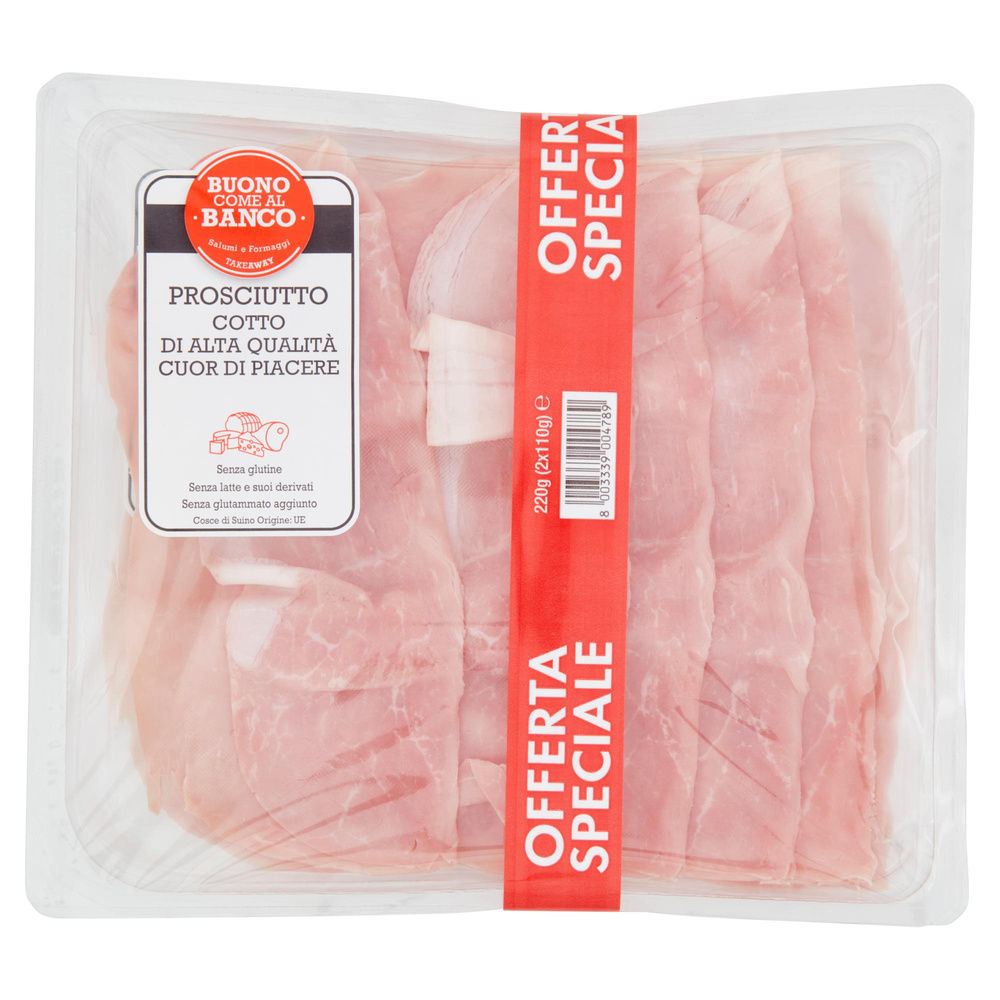 PROSCIUTTO COTTO AQ CUOR DI PIACERE BUONO COME AL BANCO 110X2 G 220 - 5