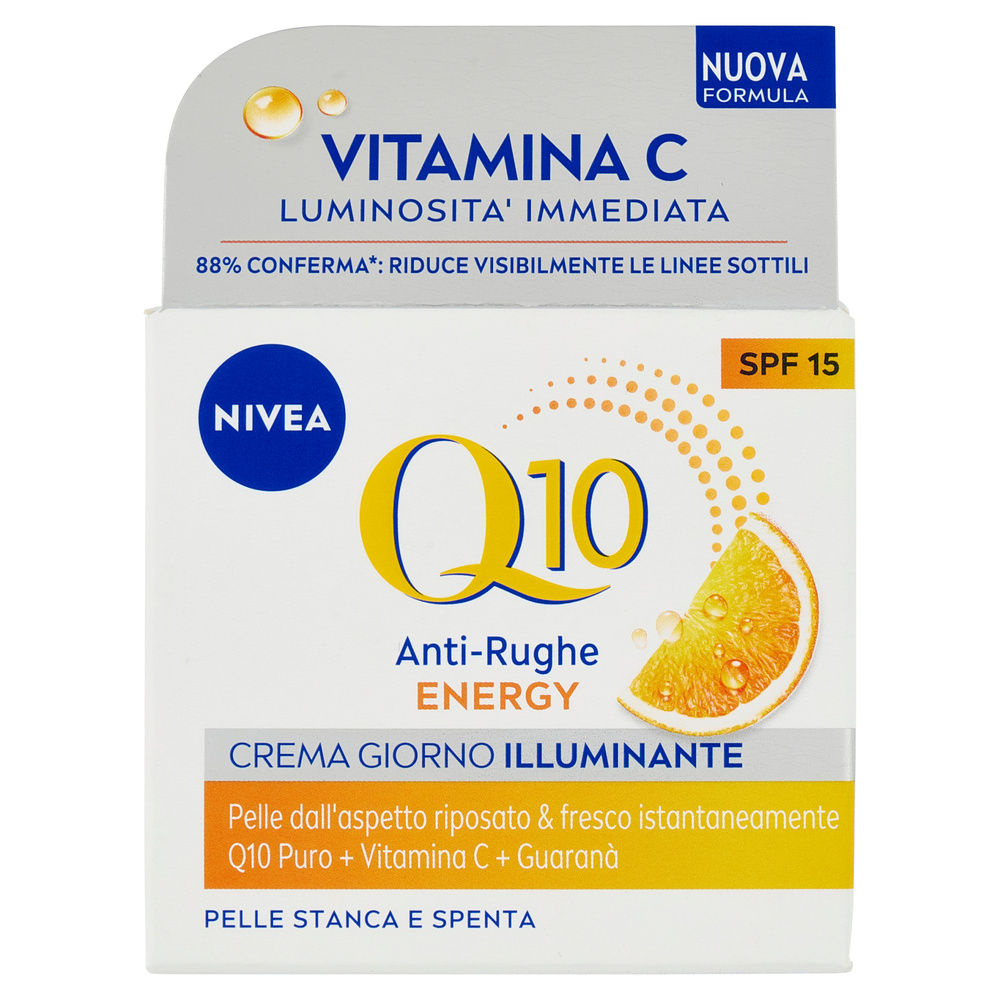 CREMA VISO NIVEA Q10 ENERGY ANTIRUGHE + ENERGIZZANTE GIORNO SPF15 ML 50 - 6
