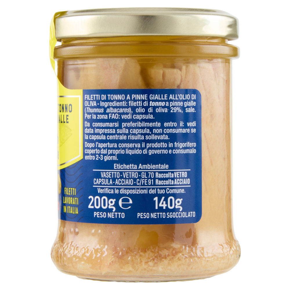 FILETTI DI TONNO YELLOWFIN OLIO OLIVA COOP VASO VETRO G 200 - 5