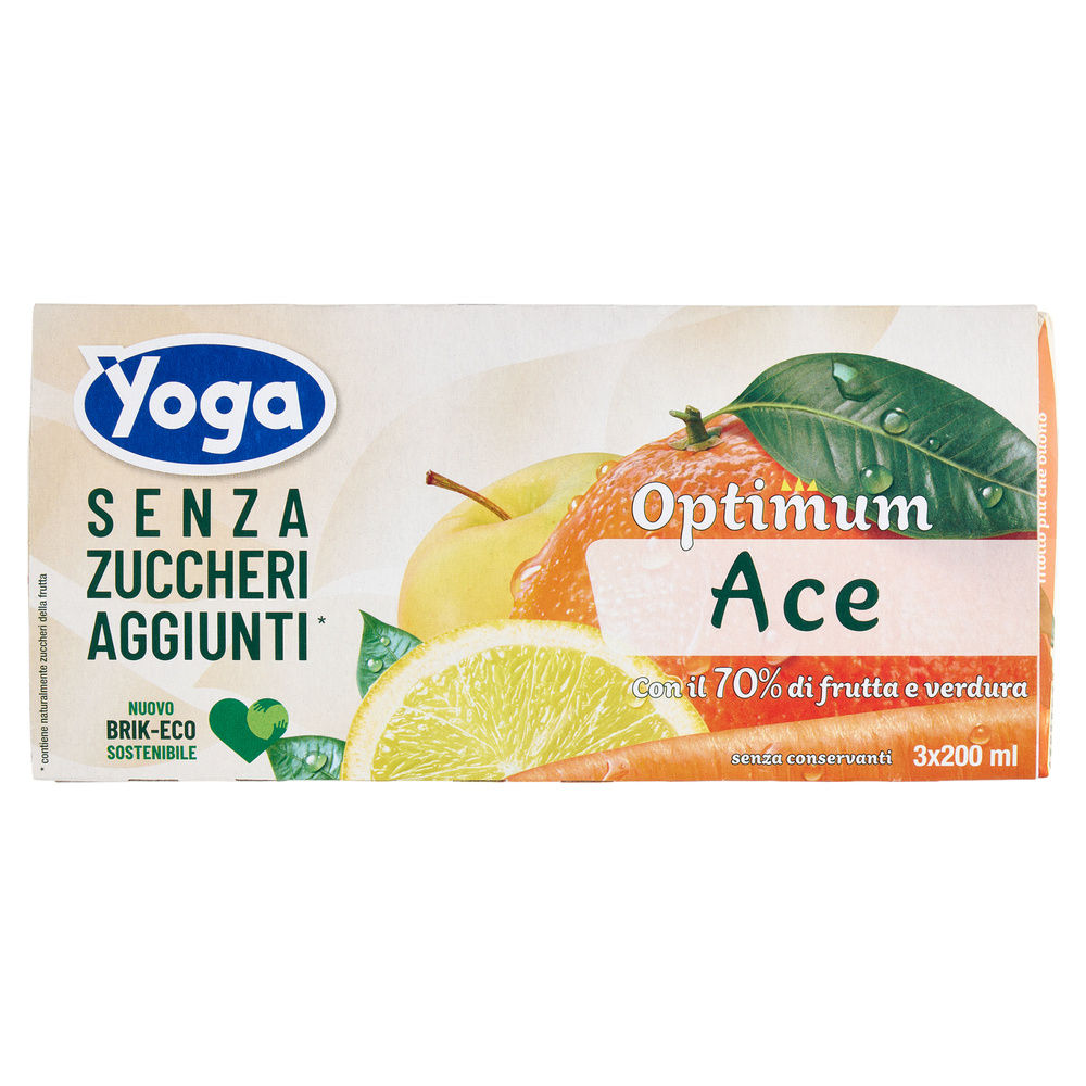 BEVANDA ACE SENZA ZUCCHERO YOGA OPTIMUM CLUSTER BRICK ML 200 X 3 - 0