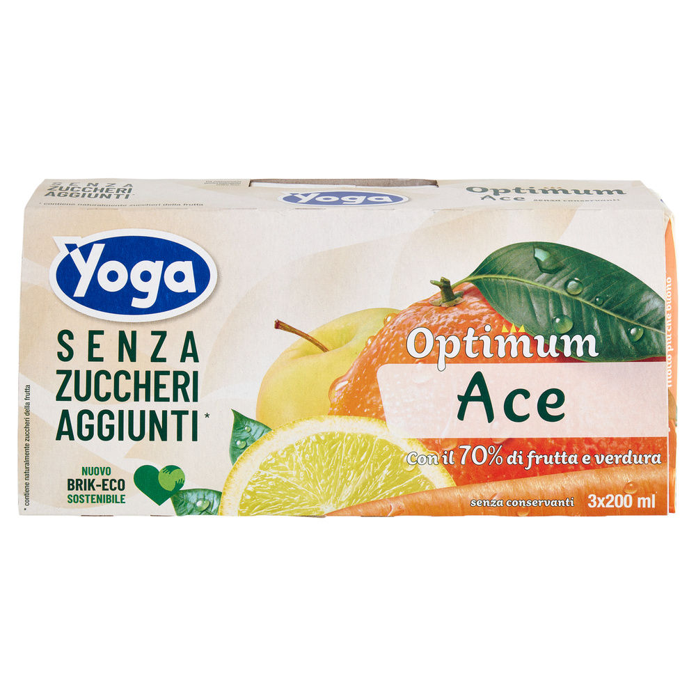 BEVANDA ACE SENZA ZUCCHERO YOGA OPTIMUM CLUSTER BRICK ML 200 X 3 - 1