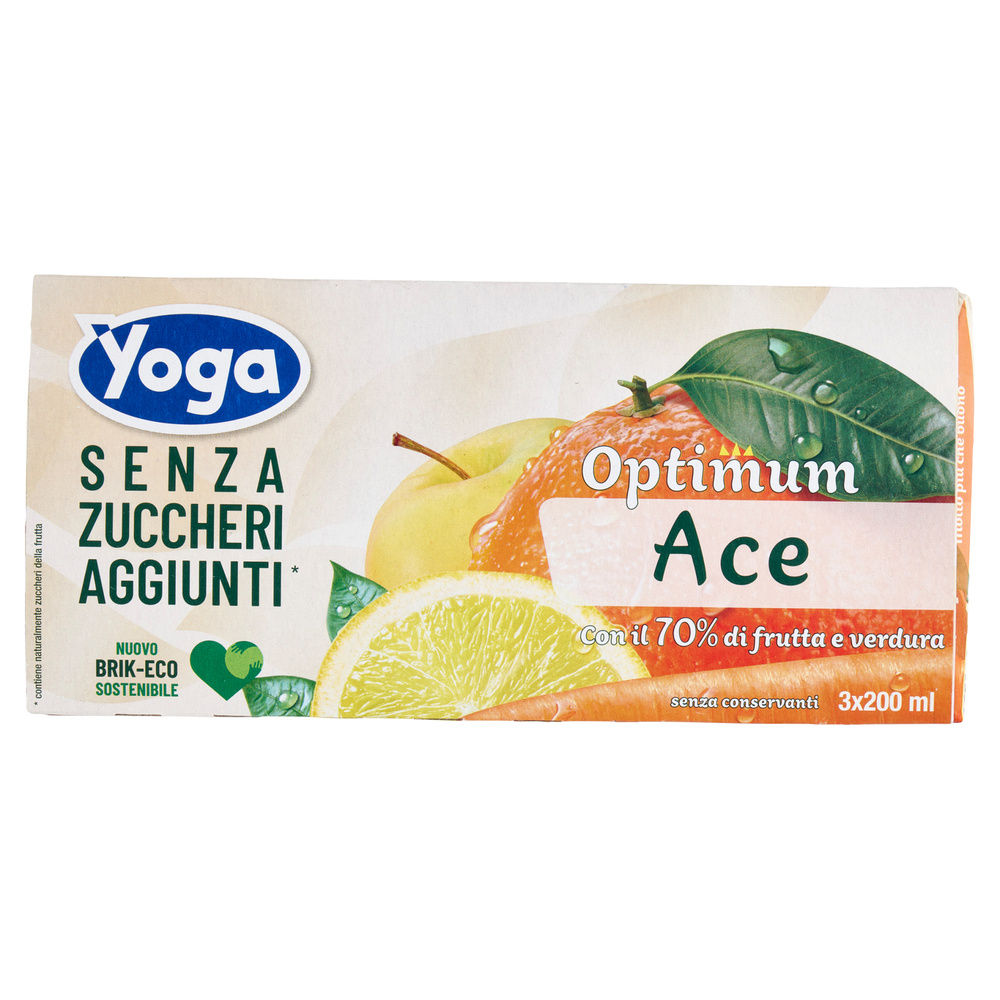 BEVANDA ACE SENZA ZUCCHERO YOGA OPTIMUM CLUSTER BRICK ML 200 X 3 - 7