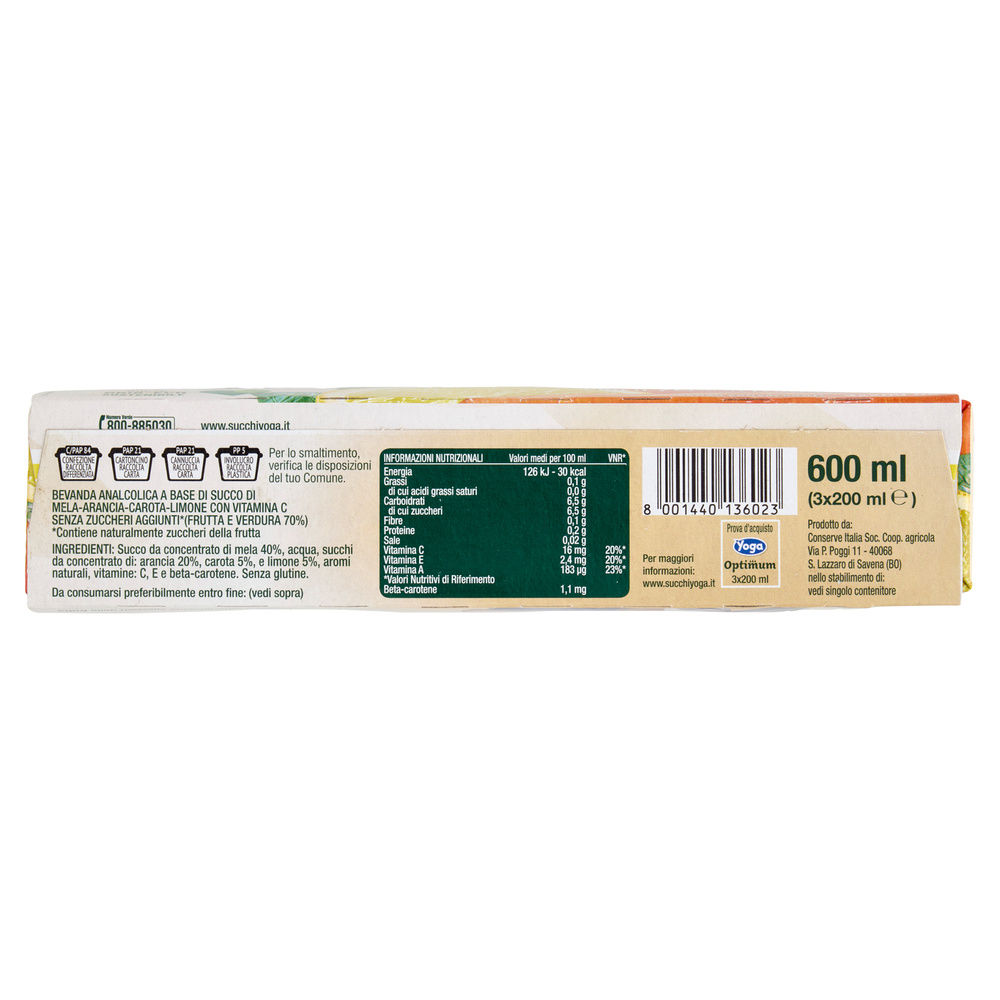 BEVANDA ACE SENZA ZUCCHERO YOGA OPTIMUM CLUSTER BRICK ML 200 X 3 - 2