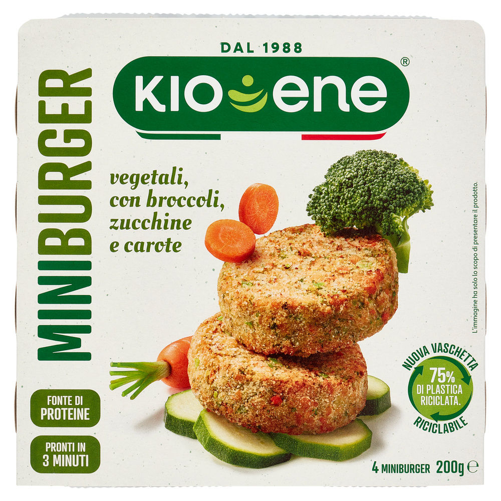 Mini burger broccoli carote e zucchine kioene g 200