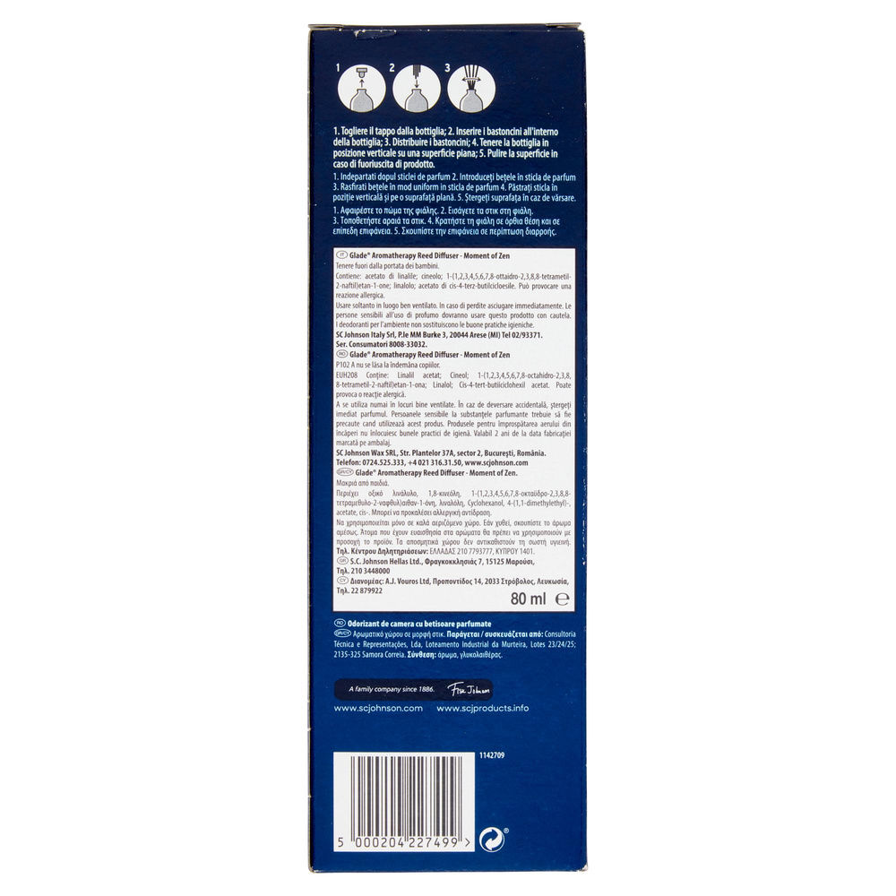 DEODORANTE DIFFUSORE BASTONCINI GLADE AROMATHERAPY MOMENT OF ZEN ML 80 - 3