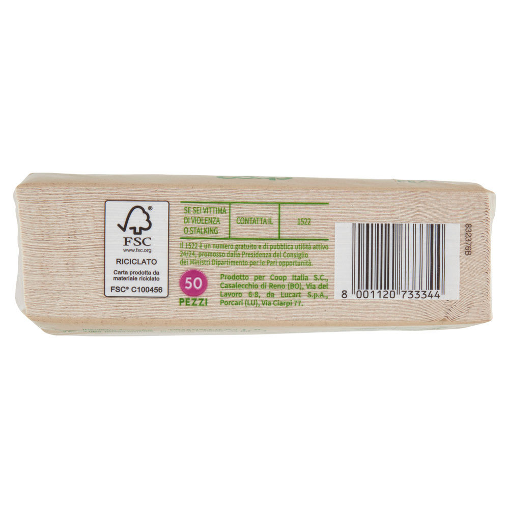 TOVAGLIOLI DOPPIOVELO COOP VIVI VERDE 2 VELI 33X33CM ECOLABEL FSC PZ 50 - 7