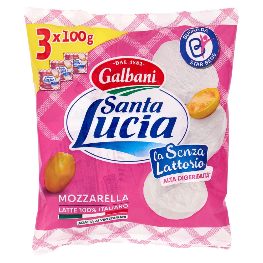 MOZZARELLA SANTA LUCIA SENZA LATTOSIO FLOW PACK G 570 SGOCC. G 100 X 3 - 4