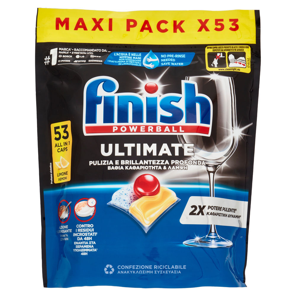 DETERSIVO LAVASTOVIGLIE FINISH TABS ULTIMATE LEMON 53LAV  G 683,7 - 6