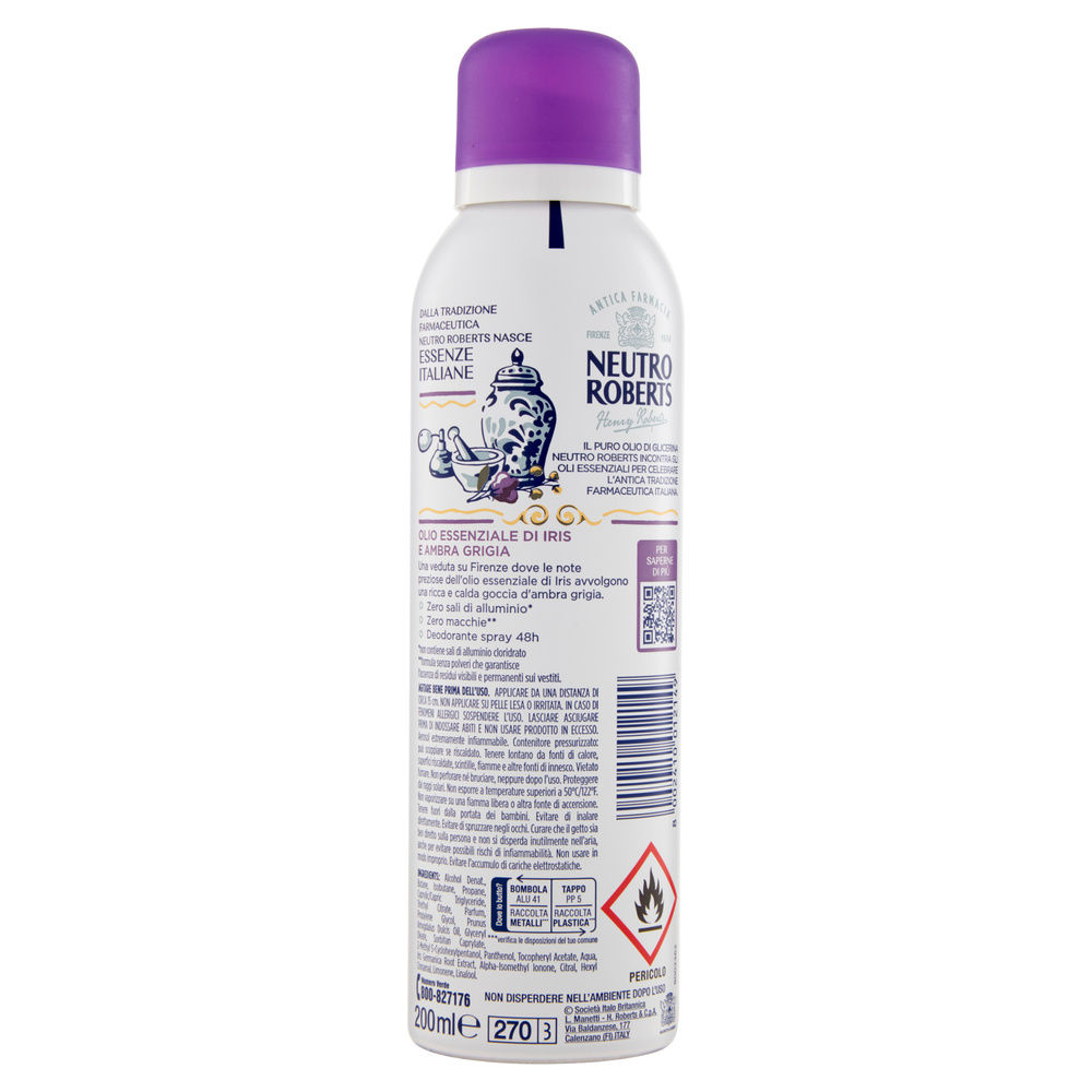 DEODORANTE SPRAY NEUTRO ROBERTS ESSENZE ITALIANE FIRENZE ML 200 - 4