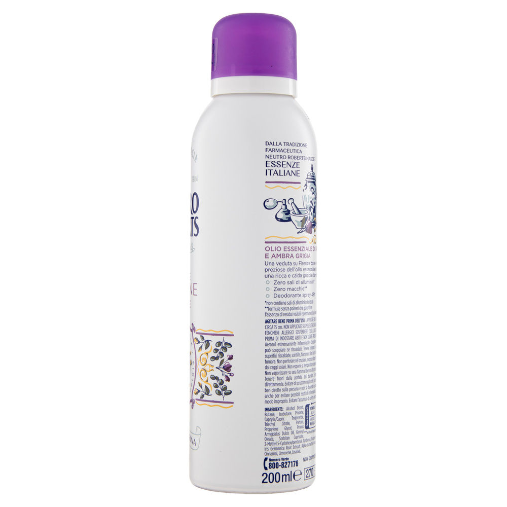 DEODORANTE SPRAY NEUTRO ROBERTS ESSENZE ITALIANE FIRENZE ML 200 - 3
