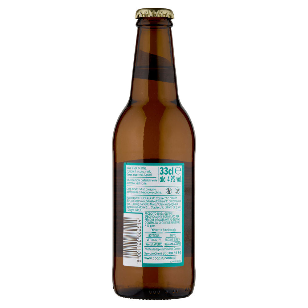 BIRRA SENZA GLUTINE 4,8 GRADI BENESI COOP BOTTIGLIA ML 330 - 4