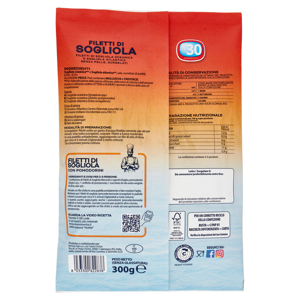 FILETTI DI SOGLIOLA MENO 30 G 300 - 4