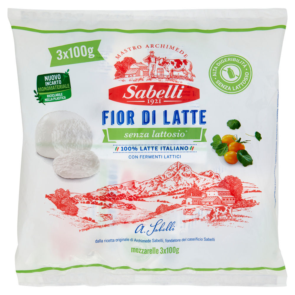 MOZZARELLA SENZA LATTOSIO SABELLI 3X100G - 0