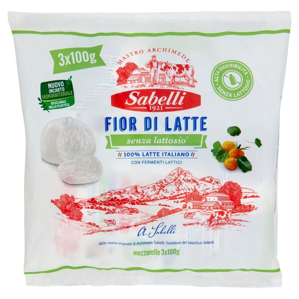 MOZZARELLA SENZA LATTOSIO SABELLI 3X100G - 7