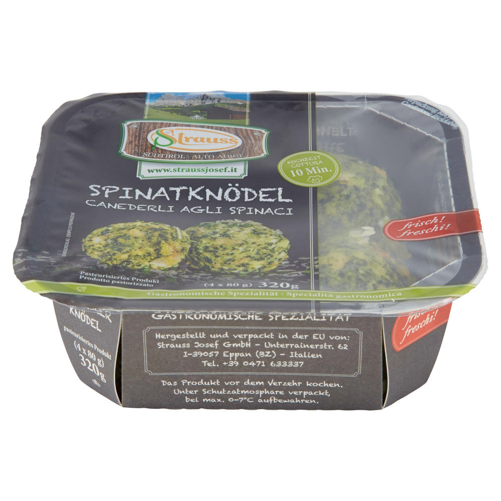 CANEDERLI AGLI SPINACI FRESCHI 320 G STRAUSS - 1