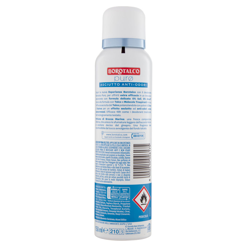 DEODORANTE SPRAY BOROTALCO PURO BREZZA MARINA ML 150 - 4