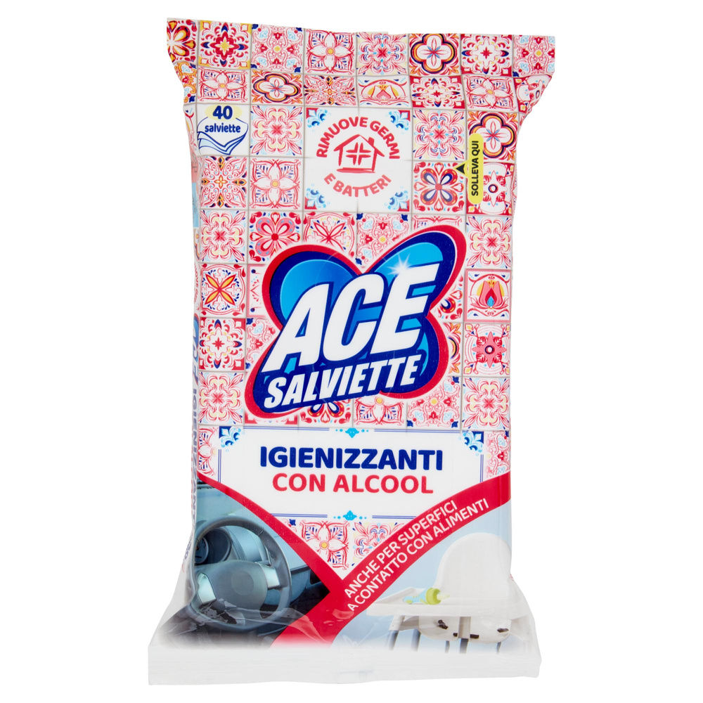 SALVIETTE IGIENIZZANTI CON ALCOOL ACE PZ.40 - 4
