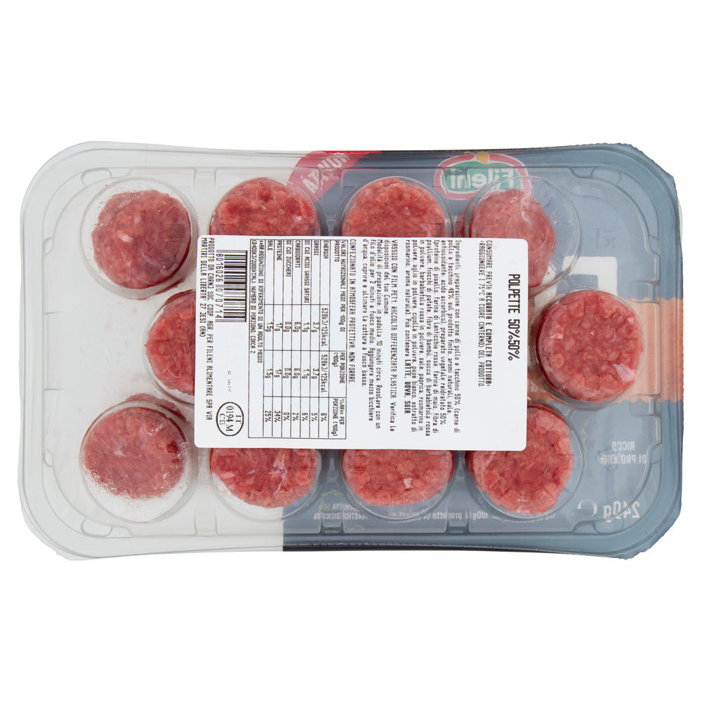 POLPETTE 50% 50% MIX CARNE E MIX VEGETALE ATP G 240 FILENI - 4