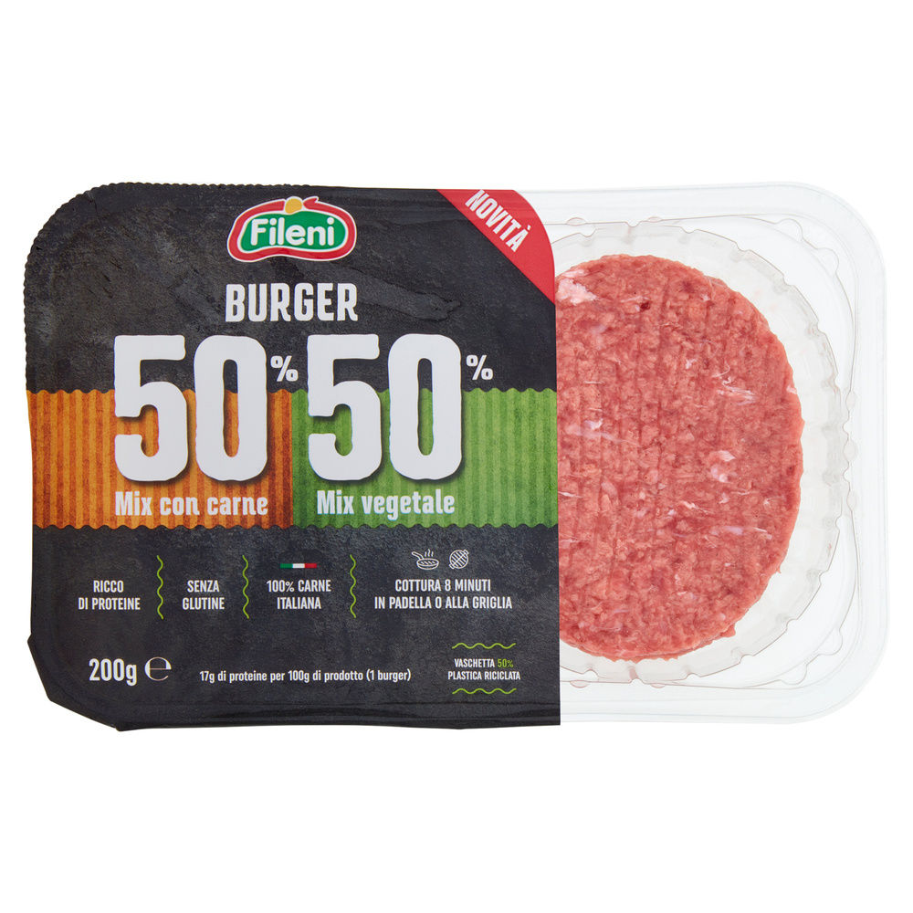 Burger 50% 50% mix carne e mix vegetale atp g 200 fileni