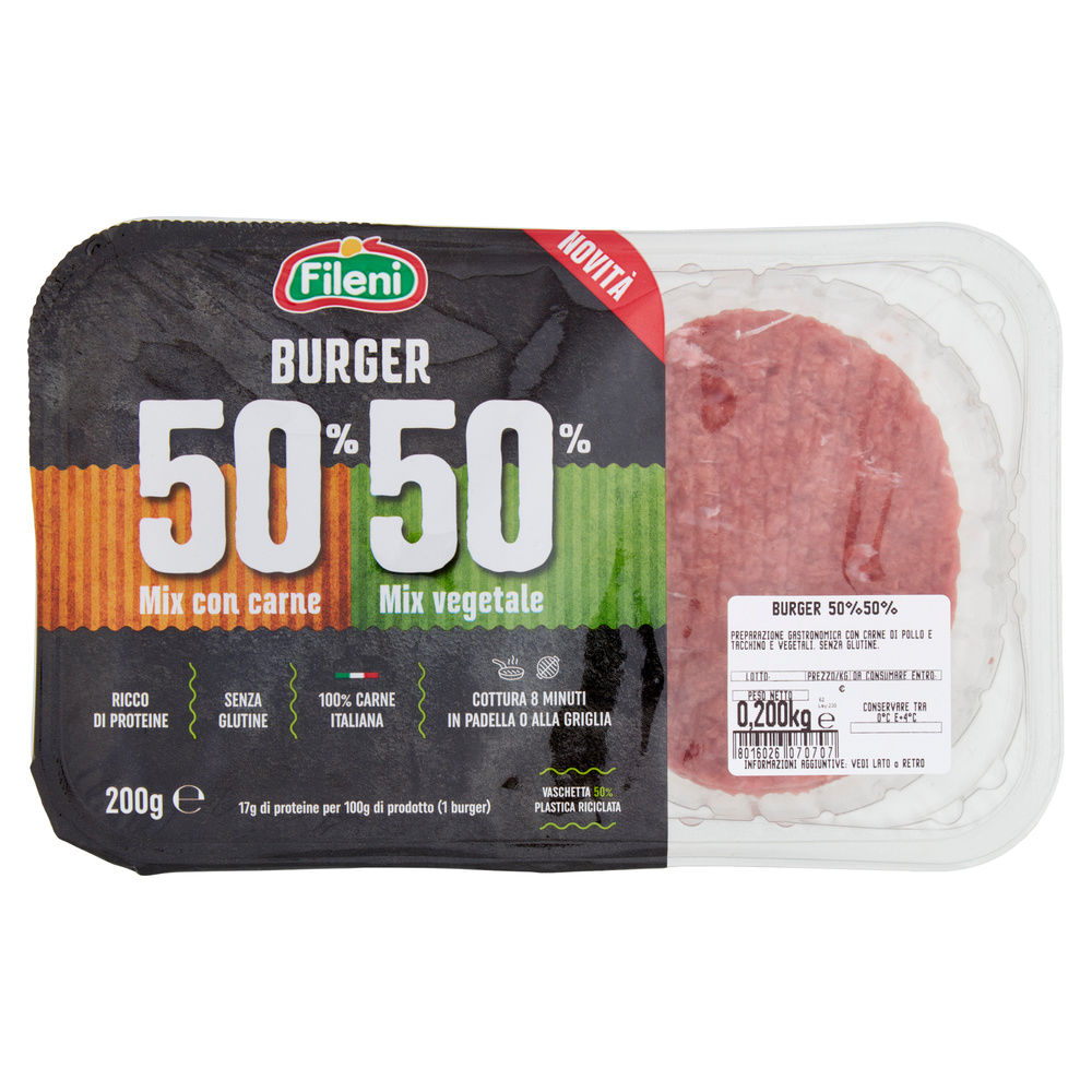 BURGER 50% 50% MIX CARNE E MIX VEGETALE ATP G 200 FILENI - 6