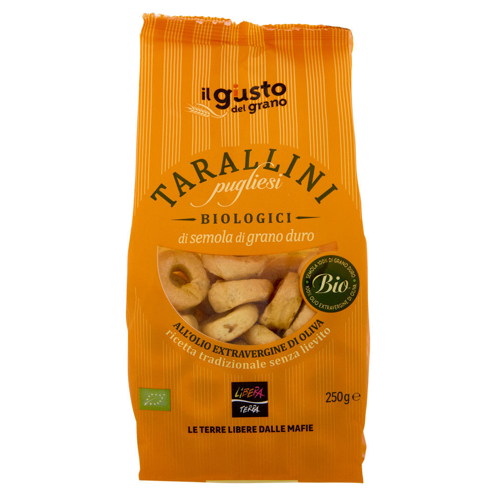 Tarallini pugliesi biologici di semola di grano duro libera terra g 250