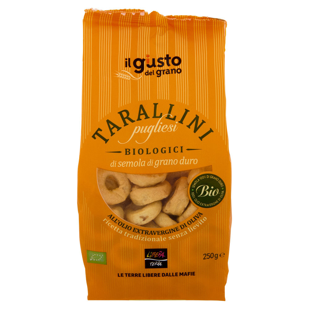 TARALLINI PUGLIESI BIOLOGICI DI SEMOLA DI GRANO DURO LIBERA TERRA G 250 - 7