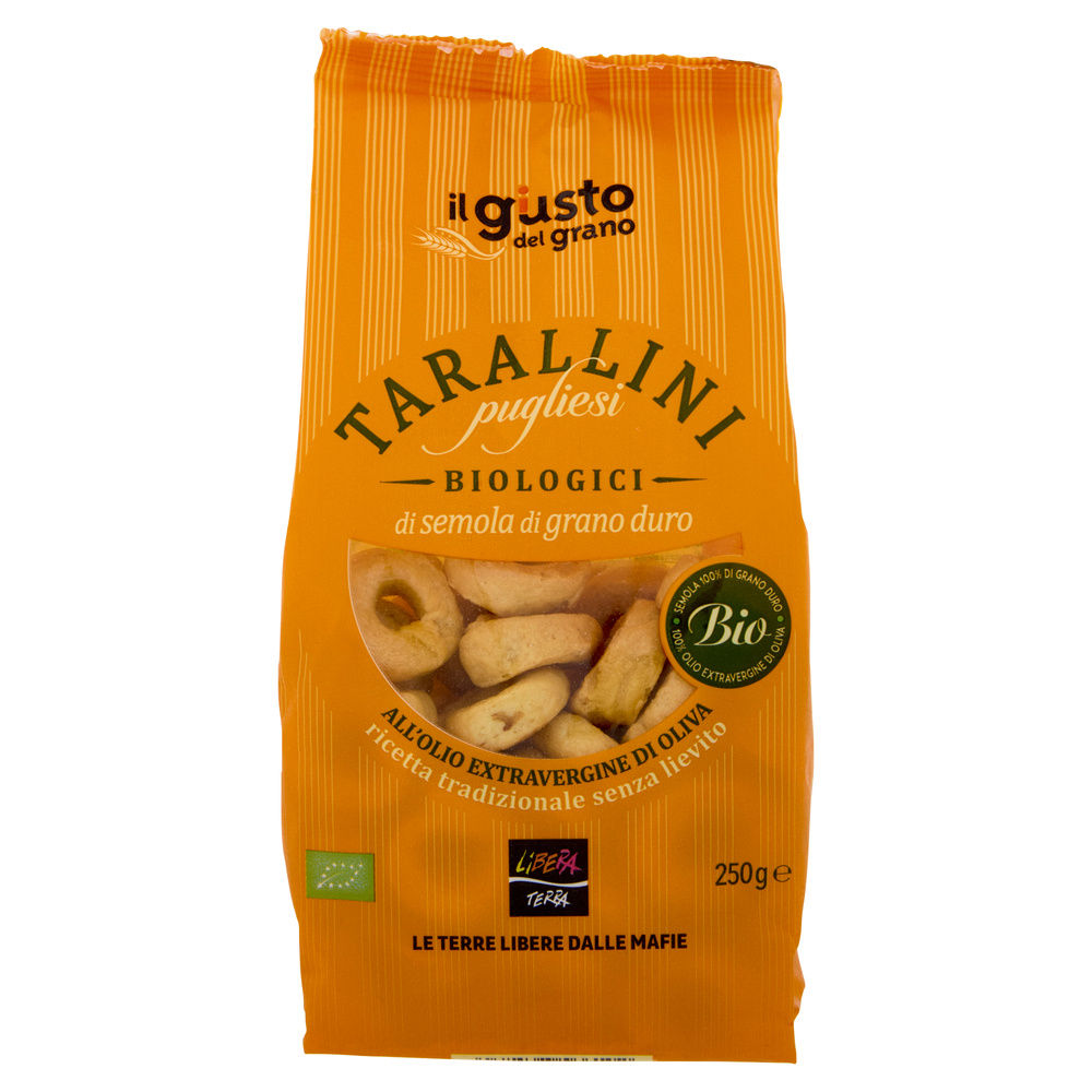 TARALLINI PUGLIESI BIOLOGICI DI SEMOLA DI GRANO DURO LIBERA TERRA G 250 - 6