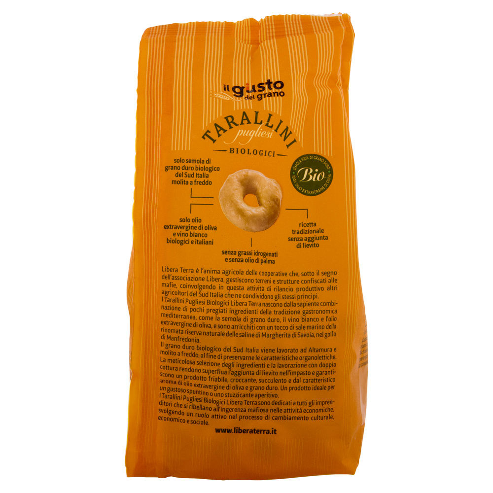 TARALLINI PUGLIESI BIOLOGICI DI SEMOLA DI GRANO DURO LIBERA TERRA G 250 - 4