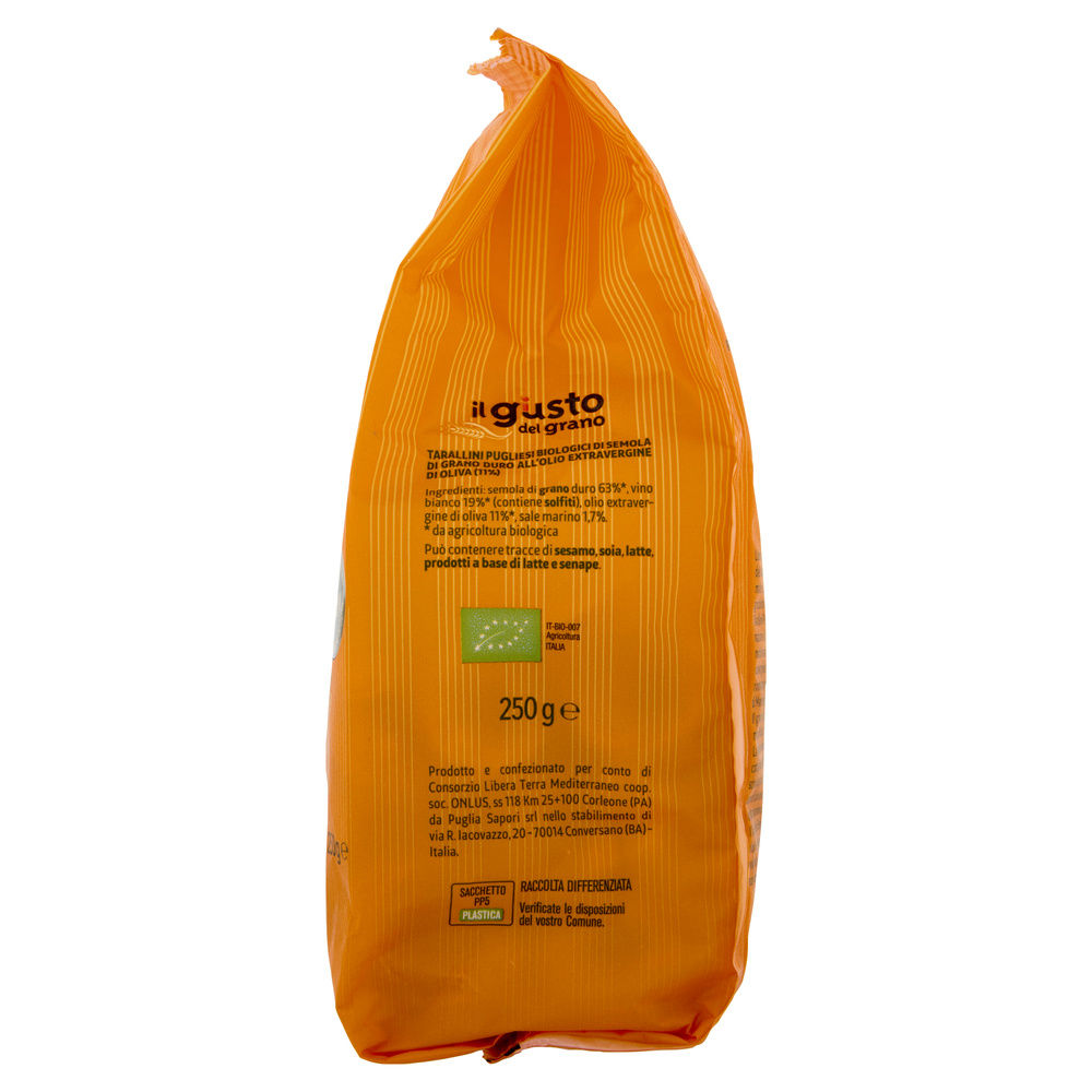 TARALLINI PUGLIESI BIOLOGICI DI SEMOLA DI GRANO DURO LIBERA TERRA G 250 - 3