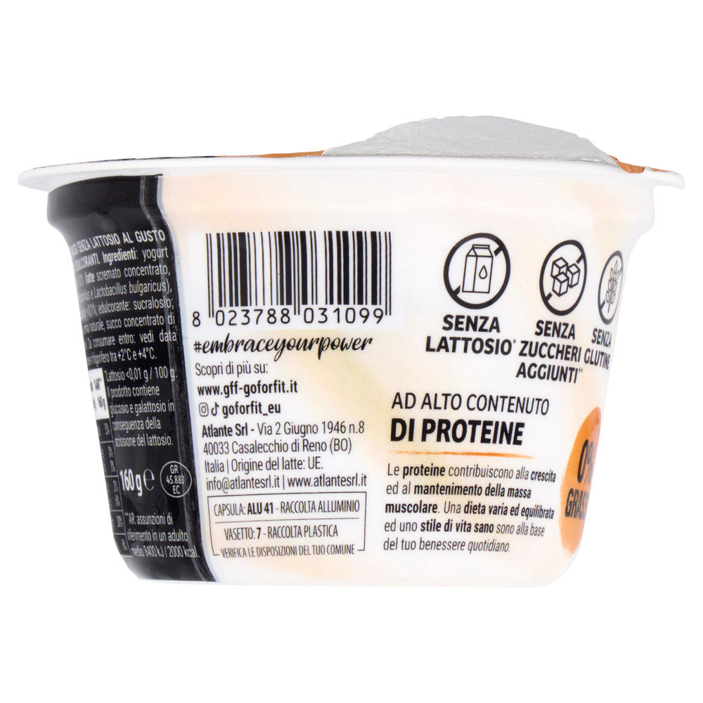 YOGURT CARAMELLO SALATO 0% SENZA LATTOSIO HIGH PROTEIN GO FOR FIT G 160 - 6