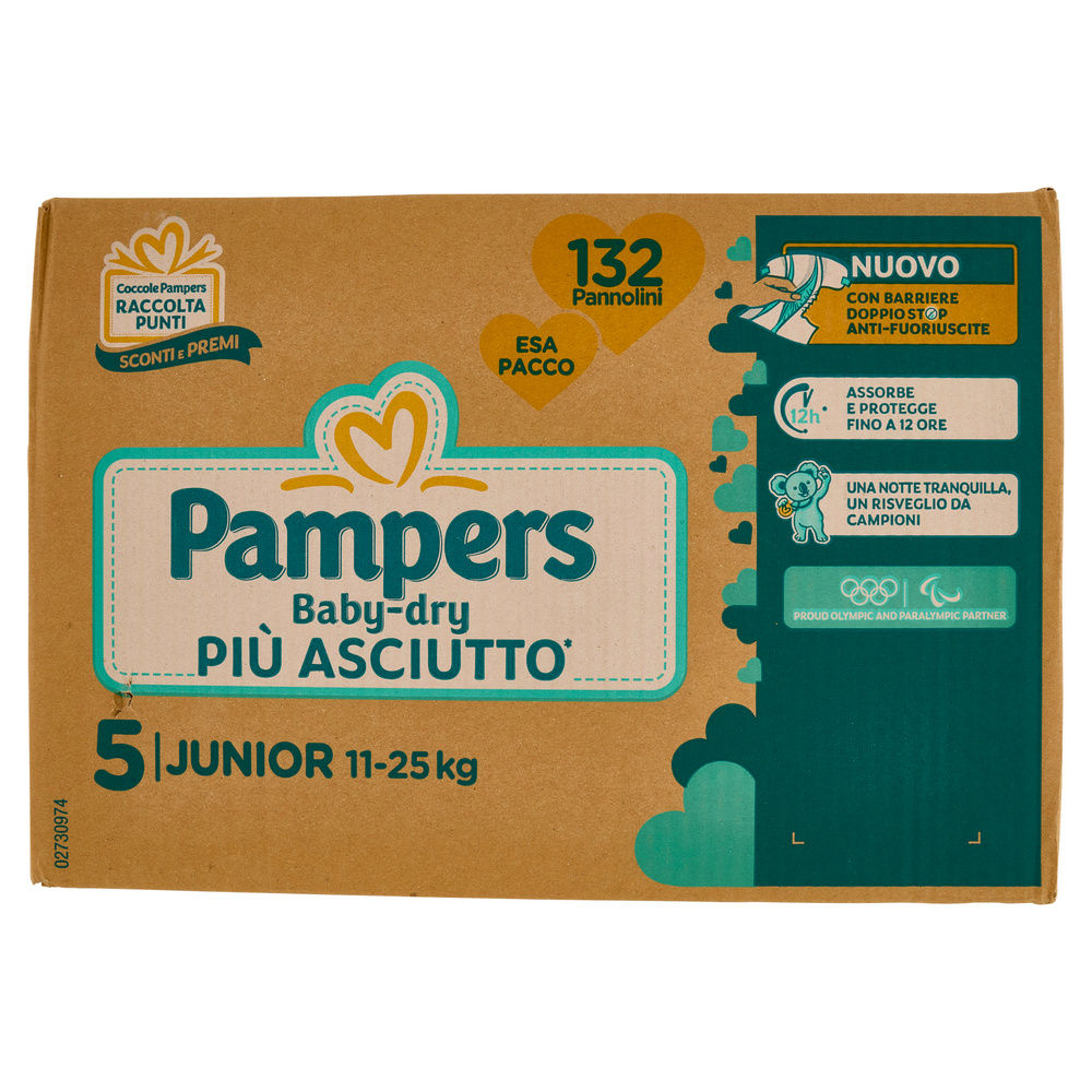 PANNOLINI PAMPERS BABY DRY JUNIOR ESAPACK PZ.132 - 5