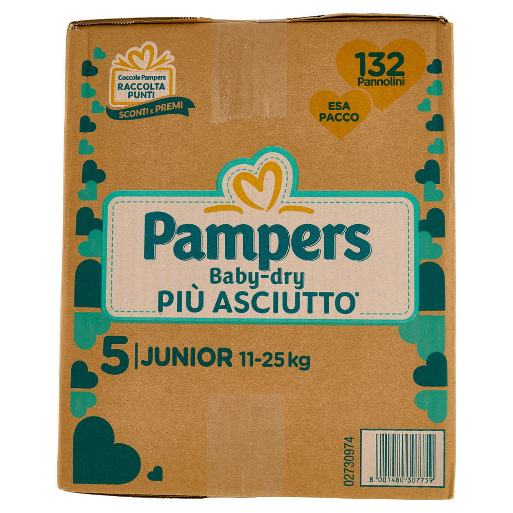 PANNOLINI PAMPERS BABY DRY JUNIOR ESAPACK PZ.132 - 1
