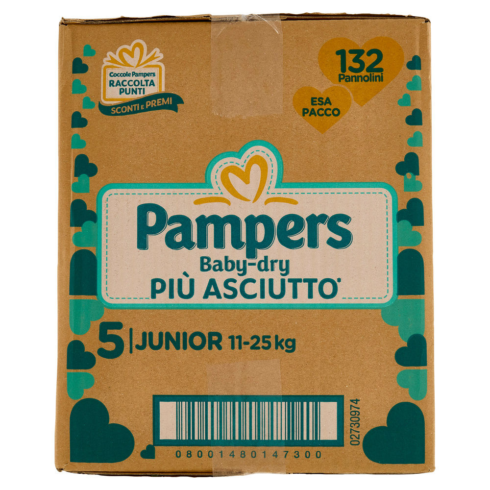 PANNOLINI PAMPERS BABY DRY JUNIOR ESAPACK PZ.132 - 4